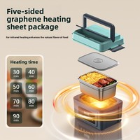 Boîte à lunch électrique thermique sans fil pour la pêche en plein air, les étudiants, les conducteurs - Intelligente et portable, 1,3-1,5 L, avec pot intérieur en acier inoxydable 304