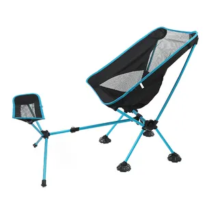 Hafif açık katlanabilir kamp plaj ay sandalye tabure ile