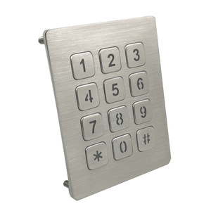 Bàn phím kim loại bằng thép không gỉ <span class=keywords><strong>12</strong></span> phím với đèn nền màu xanh cho máy bán hàng tự động - Product Image 4