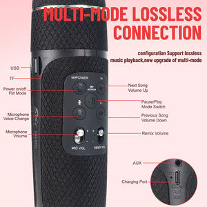 Microphone sans fil multifonctionnel CQS-S551, microphone portable Bluetooth, microphone pour enfants pour chanter, avec audio mobile - Product Image 4