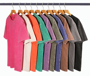 Venta al por mayor personalizado Vintage Oversize ácido lavado camiseta 250 Gsm algodón pesado Casual diseño de impresión en blanco camiseta para hombres - Product Image 2