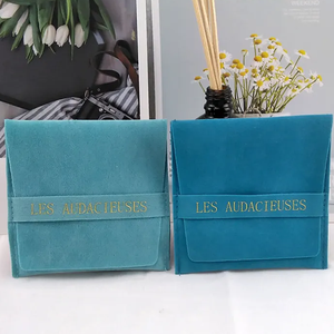 Custom logo Printed Packing Velvet Gift Jewelry Packaging Bags for Jewelry <b>Watch</b> Glasses Bag ECO-friendly Suede Envelope Pouch - Product Image 1