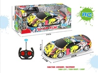 Voiture de course télécommandée RC BJQ à l'échelle 1:20, modèle graffiti, véhicule tout-terrain 4 canaux, jouet de simulation pour enfants
