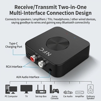 Émetteur-récepteur audio NFC BT 5.0 2 en 1, adaptateur audio sans fil pour TV, stéréo domestique RCA AUX 3,5 mm, son HiFi
