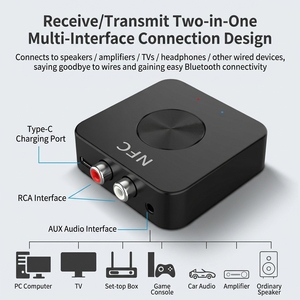 Transmisor y <span class=keywords><strong>Receptor</strong></span> de Audio NFC BT 5.0 2 en 1, Adaptador de Audio Inalámbrico <span class=keywords><strong>para</strong></span> TV, Estéreo Doméstico, RCA AUX 3.5mm, Sonido <span class=keywords><strong>HiFi</strong></span> - Product Image 5