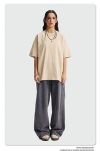 Nouvelle Collection 2026 – T-shirt Oversize en Coton Lavé 275g pour Homme, Manches Courtes, Style Couple, Idéal Été - Product Image 4