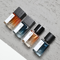 Flacon de parfum en verre carré de luxe vide, 30 ml, 50 ml, 100 ml, avec vaporisateur à sertir