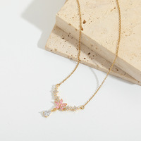 Kalung Rantai Bambu Wanita Resin Bunga Tembaga Gaya Eropa Amerika, Model Korea, Mewah Ringan, Terbaru, Laris Manis