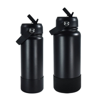 Bouteilles d'eau sportives en acier inoxydable à double paroi isolées sous vide, avec revêtement poudré, pour la gym et le vélo, 18 oz, 32 oz, 1 L, logo personnalisé