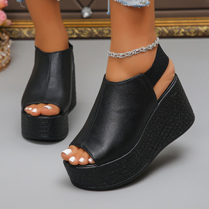 Zixiang europeo americano Cross-border di grandi dimensioni con plateau tacco alto estivo esterno in <span class=keywords><strong>gomma</strong></span> Sole <span class=keywords><strong>sandali</strong></span> con zeppa 2025 da <span class=keywords><strong>donna</strong></span> - Product Image 5