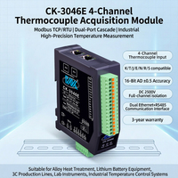 Módulo de Termopar Tipo T de 4 Canales CK-3046E con Interfaces en Cascada Modbus TCP/RTU (RS485) y Ethernet