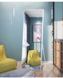 Miroir debout libre de plein corps de plancher de pleine <span class=keywords><strong>longueur</strong></span> surdimensionné encadré noir pour la chambre à coucher et le salon - Product Image 5