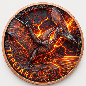 Moneda de Cobre Puro 999 de 1 oz con Pterodáctilo Tapejara, Relieve 3D de Alta Definición, con Acabado UV Tipo Proof, Regalo para Aficionados a los Fósiles y Dinosaurios, Artesanía Metálica - Product Image 3