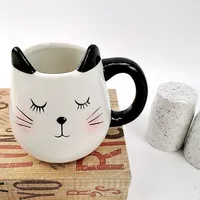 Custom Ceramic Coffee Mugs, Cute 3d Animal Face Shaped