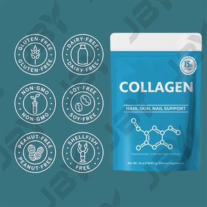 JBY OEM ODM Özel Etiketli Cilt Deniz Kolajeni Tozu 450 gr + <span class=keywords><strong>C</strong></span> Vitamini ve Hyaluronik Asit ile Saç, Tırnak ve Cilt İçin - Product Image 2