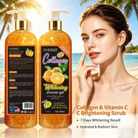 Gel Douche Hydratant Éclaircissant au Collagène et à l'Extrait d'Orange (Vitamine C) pour Peaux Ternes – 1000ml – Vente en Gros