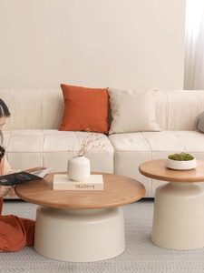 Modern Iron Frame Natural Wood Top Coffee <b>Table</b> for Small Apartment Living Room Furniture Modern Minimalist Design - Product Image 2