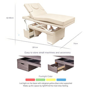 Wholesale Facial Spa Eyelash <b>Bed</b> <b>LED</b> Atmosphere Light 3 Motors Adjustable Feature Beauty Salon Electric Beauty Massage <b>Bed</b> - Product Image 3