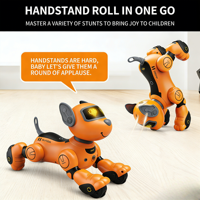 Chien robot intelligent, jouet interactif avec commande vocale IA, cascades programmables, compagnon éducatif pour enfants, chiot, matériau ABS Qingtong