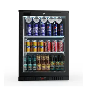 APEX Beverage Bar Fridge Kitchen Wine Fridge Glass Door Wine Beer Cooler Refrigerator