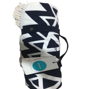 Sublimazione Poliestere Bianco Blu Solido Ciambelle Mandala Asciugamano Da Spiaggia - Product Image 1