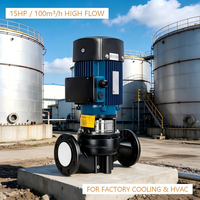 Pompe centrifuge verticale en ligne série TD 15HP (11kW), débit 100m³/h, hauteur de refoulement 27m, pour refroidissement industriel et CVC