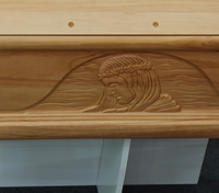 Ataúdes Ecológicos de Madera de Fresno con Tallado de la Virgen María, Venta Directa de Fábrica, Ataúdes Funerarios Europeos Personalizados de Alto Brillo al por Mayor