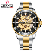 CHENXI 8805 Marken-Klassiker Blaue Herrenuhren Automatische Mechanische Armbanduhr Wasserdichte Edelstahl-Uhr für Männer
