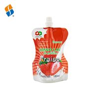 Op maat gemaakte glanzende aluminiumfolie plastic verpakking Doypack spout zak vloeibare fruitmelk spout pouch stand-up pouch voedselveilige zakken