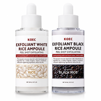Sérum Exfoliant à l'Extrait de Riz Naturel, Ampoule Visage Hydratante, Nettoyante et Raffermissante pour une Peau Lisse