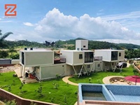 Maison préfabriquée économique à 2 chambres en conteneur, avec des espaces de vie en acier et des panneaux sandwich