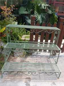 Vente de liquidation à prix réduit de supports à fleurs rétro multi-niveaux en fer forgé épaissi pour cours et jardins - Product Image 4