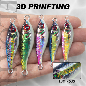 Leurre de pêche en mer imprimé en 3D, jig métallique 20g 30g 40g, leurre dur lumineux à coulée lourde pour la pêche en bord de mer, vente en gros - Product Image 4