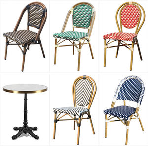Garden <strong>Furniture</strong> Outdoor White Rattan <strong>Bamboo</strong> Dining Chair Outdoor Table and Chair Cafe Set - Product Image 6