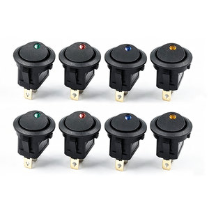 <b>12V</b>-24V opening 20MM LED Boat <b>Switch</b> with <b>Light</b> Car Truck Rocker <b>Switch</b> on/Off Control SPST 3Pin 2 Position for Marine Auto - Product Image 1