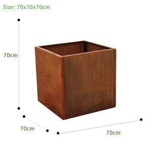Fioriera Rialzata da Giardino in Acciaio Corten da 70 cm, Personalizzabile, Facile da Montare, Vaso in Metallo per Piante e Fiori per Paesaggistica Commerciale - Product Image 2