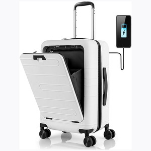 Multifunctional Carry on Travel <strong>Suitcase</strong> 20inch Luggage with TSA Lock, Front Pocket, <strong>Foldable</strong> Tabletop, External USB Charger - Product Image 1