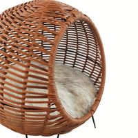 Lit pour chat en osier lavable Dôme pour intérieur Chats Pet Nest Cat Hideaway Hut Rotin Pet Houses in Dome Basket