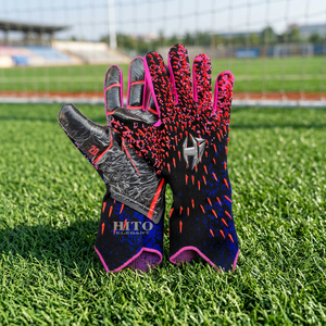 Cheap Price American Football Goalkeeper <b>Gloves</b> Custom Made Neoprene Latex Hook and Loop Closure High Quality - Product Image 2