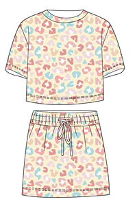 Ensemble 2 pièces pour petites filles : T-shirt et <span class=keywords><strong>jupe</strong></span> à taille élastique, haut court à manches courtes pour tout-petits, tenue élégante avec <span class=keywords><strong>jupe</strong></span> droite - Product Image 3