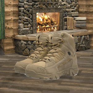 รองเท้าบูทหุ้มข้อสูงแบบใหม่สำหรับฤดูใบไม้ร่วง/ฤดูหนาว QZ รองเท้าบูทเดินป่าสำหรับผู้ชาย รองเท้าบูทสำหรับเดินในหิมะและทะเลทราย พร้อมพื้นรองเท้าด้านใน EVA พื้นรองเท้าด้านนอก PU และระบบรองรับแรงกระแทก - Product Image 3