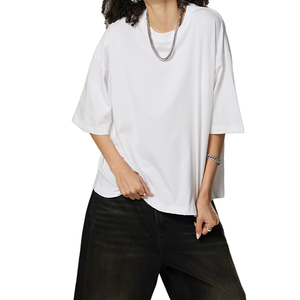 Camiseta de Jersey Vintage Personalizada para Hombre, 100% Algodón, de Alta Calidad, Estilo Americano, Talla Grande, Tejido Sólido, Corte Corto - Product Image 1