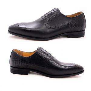 Chaussures à lacets de luxe pour hommes en cuir véritable, décontractées et habillées, idéales pour mariage, fête, bureau, chaussures de mode - Product Image 5