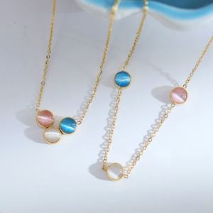 Collares de Moda 2026, Joyería Minimalista y Linda, Collar de Acero Inoxidable 316L con Baño de Oro PVD de 18k y Ojo de Gato para Mujer - Product Image 5