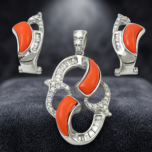 Luxe CZ diamant bague boucles d'oreilles pendentif ensemble de bijoux rubis boucles d'oreilles bijoux de mariage CZ diamant 925 ensembles de bijoux en argent Sterling - Product Image 3