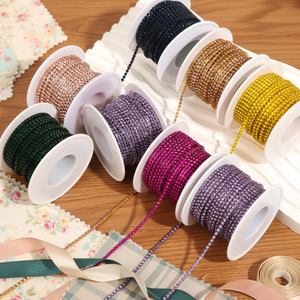 Cadena de Diamantes de Imitación Brillantes Premium para Manualidades, Decoración Flexible Resistente al Óxido para Ropa, Zapatos, Bolsos y Manualidades - Product Image 1