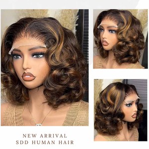 Vente en gros perruques de <span class=keywords><strong>cheveux</strong></span> bruts Perruques courtes sans colle Bob 4x4 <span class=keywords><strong>Cheveux</strong></span> humains brun rougeâtre Bouncy Curly Bob 13x4 Lace Front Perruques de <span class=keywords><strong>cheveux</strong></span> humains - Product Image 6