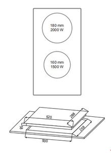 Table <span class=keywords><strong>de</strong></span> <span class=keywords><strong>cuisson</strong></span> à induction <span class=keywords><strong>électrique</strong></span> encastrable 2 brûleurs 9 réglages Contrôle tactile 3500W Économie d'énergie Surface en céramique pour usage domestique - Product Image 3