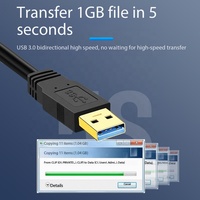 Cable de Datos USB 3.0 Macho a Macho, Caja para Disco Duro Externo, Cable de Conexión de Transmisión de Alta Velocidad, Cable de Copia USB de Doble Cabeza