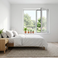 Fenêtres de sécurité de luxe certifiées CE, cadre fin en aluminium, fenêtres panoramiques, résistantes aux ouragans, vitrage inclinable et pivotant